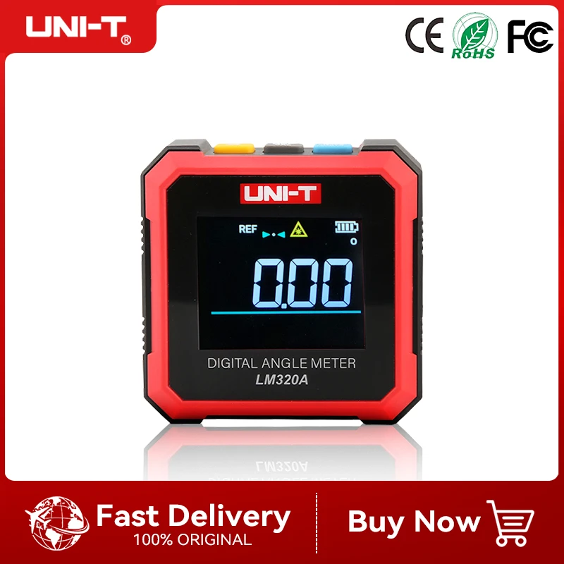 UNI-T Electronic Angle Meter LM320A LM320B Digital Protractor Magnetic Inclinometer Angle Tester Bevel Box Backlight