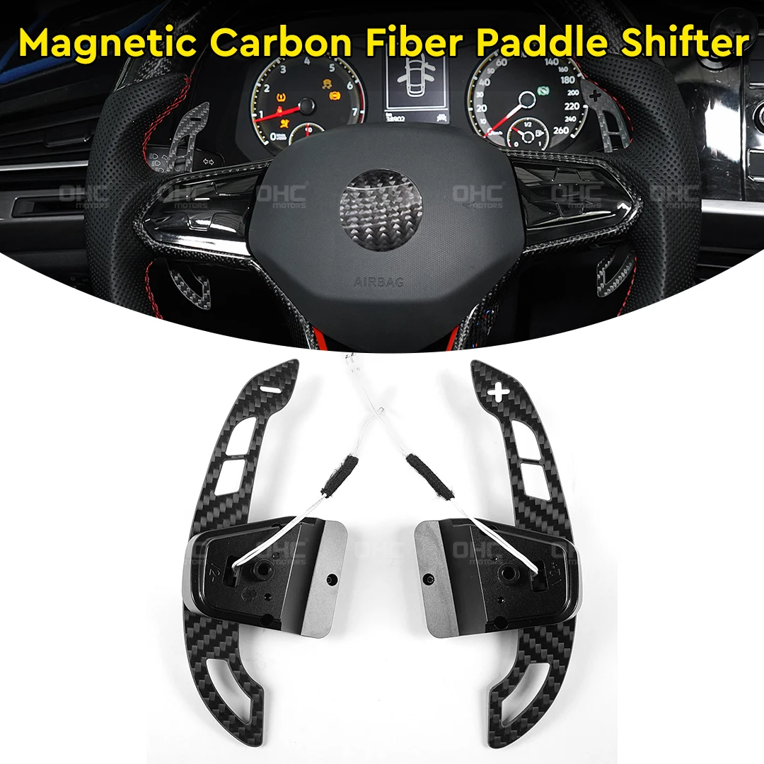 OHC Carbon Fiber Magnetic Paddle Shifters For Volkswagen VW Golf 8 MK8 GTI R Line 2021 2022 2023 2024 2025