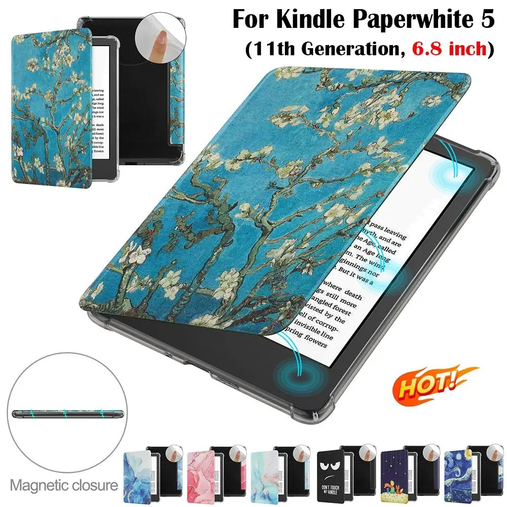 Für Kindle Paperwhite 5 6,8 Zoll E-Reader Case Smart Cover 11. Generation 2021 M2L3EK TPU Schutzhülle Auto Wake/Sleep Folio Funda