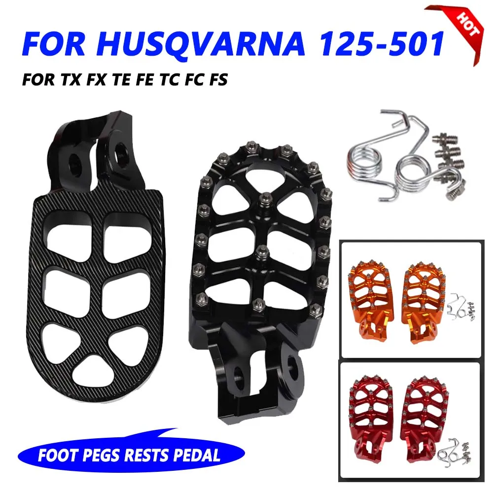 Motorcycle Footpeg Foot Pegs Pedals 2023 For Husqvarna TX FX TE FE TC FC FS 85 125 150 250 300 400 450 500 501 2016 Accessories