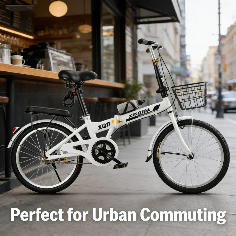 عجلة حرة بيضاء قابلة للطي ذات سرعة واحدة مع عجلة فرامل خالية من التركيب محمولة 20 بوصة 22 Me للبالغين والأطفال