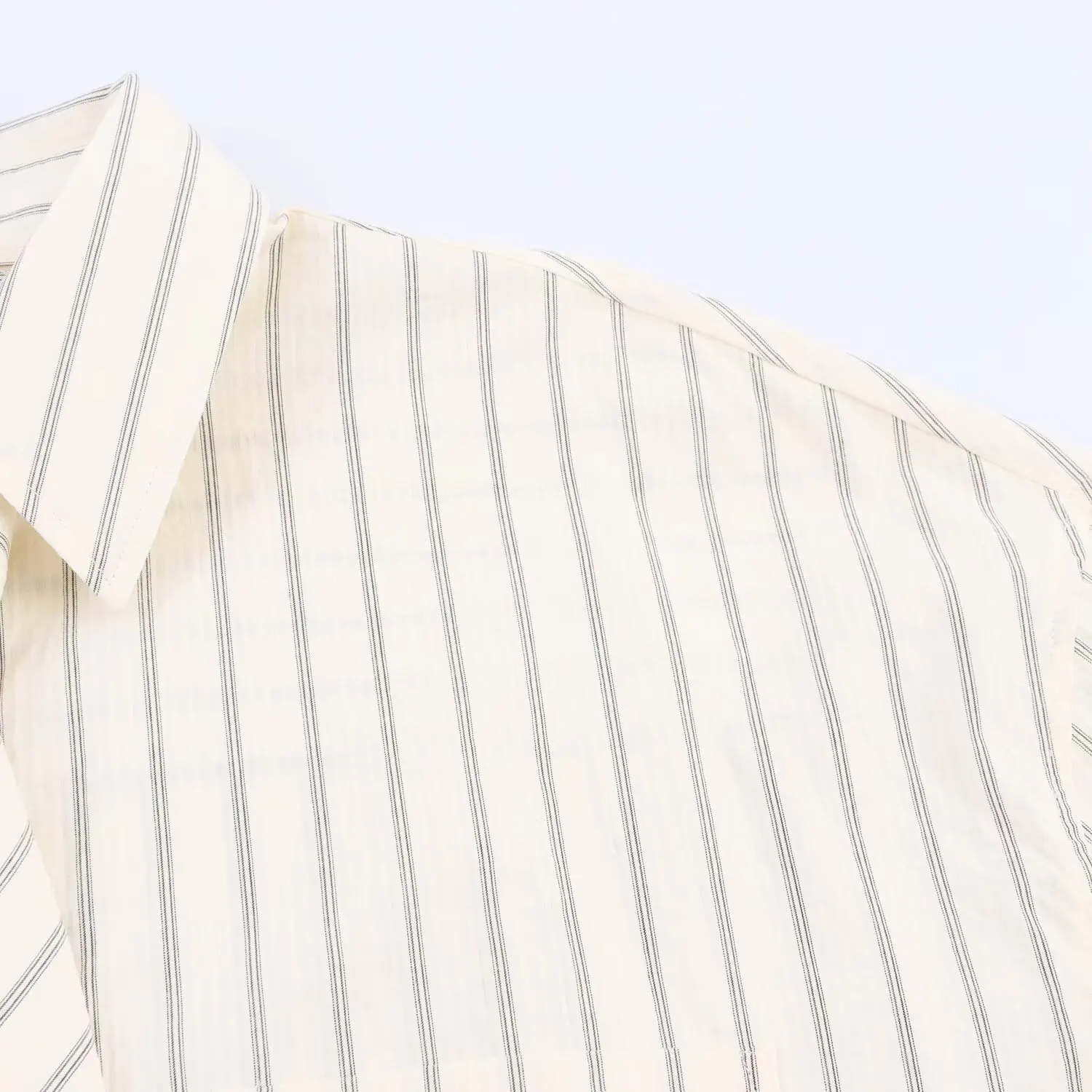 Freund-Stil, gestreift, lose, volle Ärmel, weiße Hemden, Damen, lässig, einreihiges Hemd mit Krawatte, 2025, Herbst, neue Damen-Oberteile – Detail 5