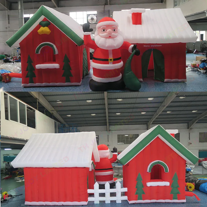 Nuovo Design 3x3m all'aperto Santa Grotto gonfiabile casa di natale tenda gonfiabile cabina decorazione per eventi