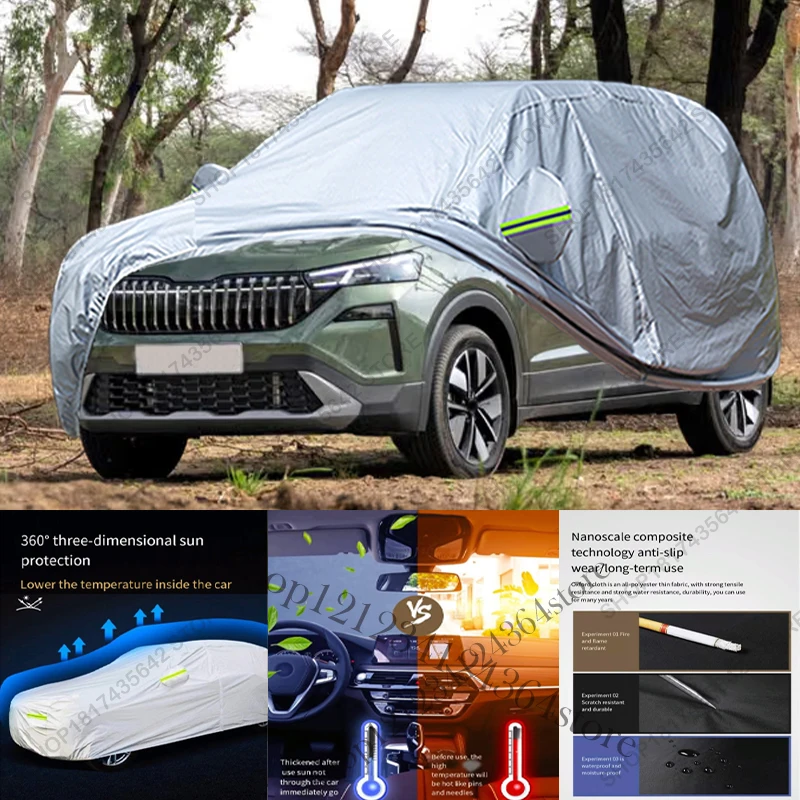 Full Car Cover Compatible with Skoda Kushaq 2021-2025 All-Weather Sun Rain UV Dust Proof Rain Outdoor Indoor Protect