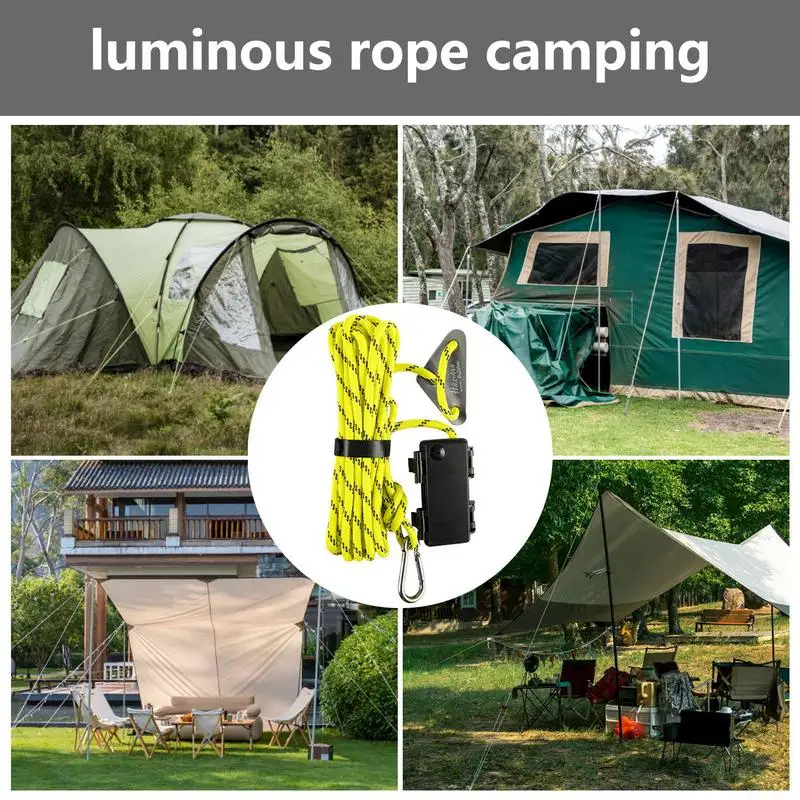 Luminous Windproof Rope Luminous Heavy Duty Paracord Camping Rope Strong Survival Rope Highly Reflective Tent Rope