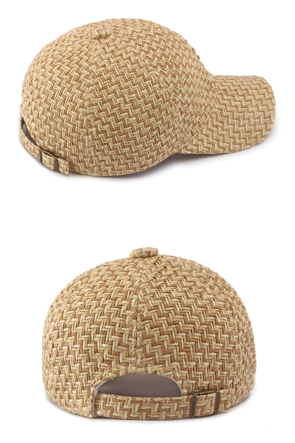 HT5124 Frühling Sommer Sonnenhut Kappe für Männer Frauen Atmungsaktive Stroh-Baseballkappe Unisex Verstellbare Modische 6-Panel Snapback-Kappe – Detail 10