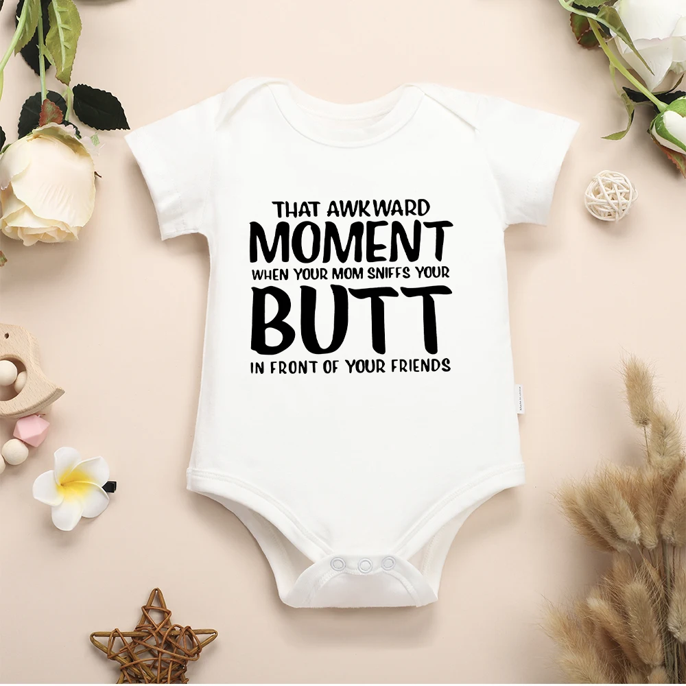 Hot Sell Cotton Baby Onesie 0-24M Funny Letters Print Four Seasons Dropship Newborn Bodysuit Clothes Popular Trendy Y2K Rompers