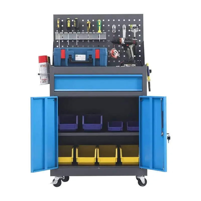 Auto Repair Tool Cart Drawer Hardware Roller Push Box Multifunctional Mobile Heavy Tool Cabinet Workshop Workbench