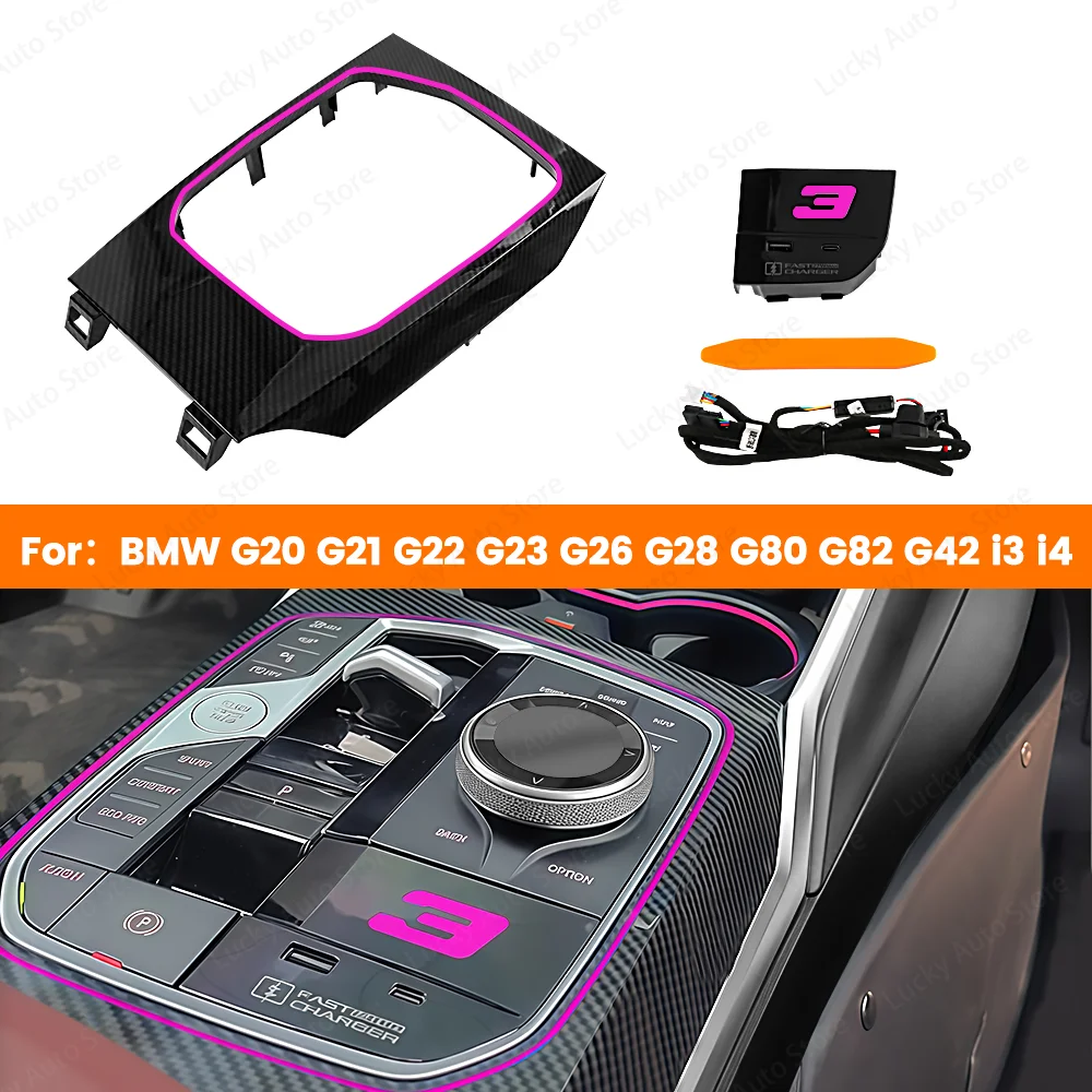 

LED 11 Color Ambient Light Illuminated Expansion Dock Lamp Reinstall Ambient Light For BMW 3 Series G20 4 Series G22 G26 G28 Car