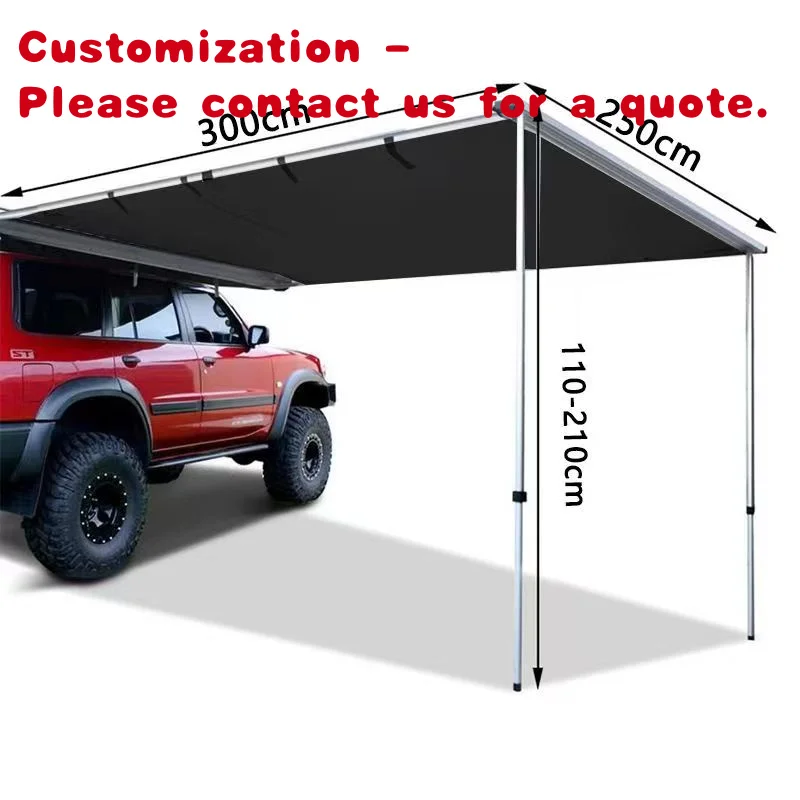 

custom.Waterproof Outdoor Aluminum Camping Tent with Standing Roof Oxford Fabric Straight Bracing Type Car Side Side