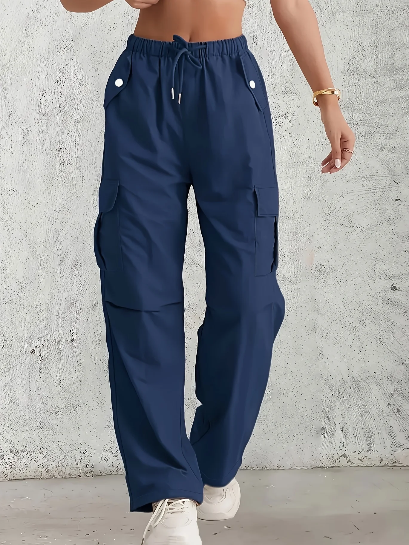 

Женские тканые повседневные брюки большого размера, удобные свободные брюки с прямыми штанинами и высокой талией