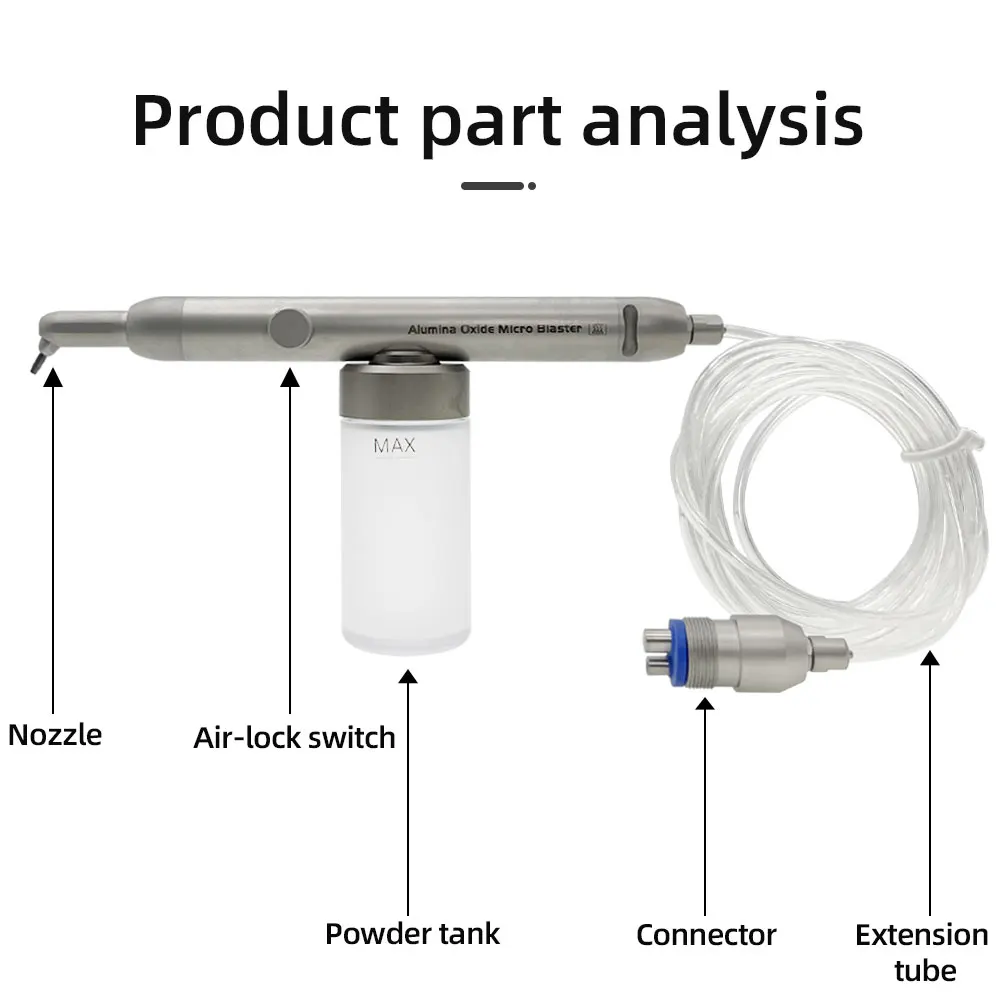 Dental Alumina Sandblasting Gun Aluminum Oxide Micro Blaster Polisher 2/4hole Dentistry Tools