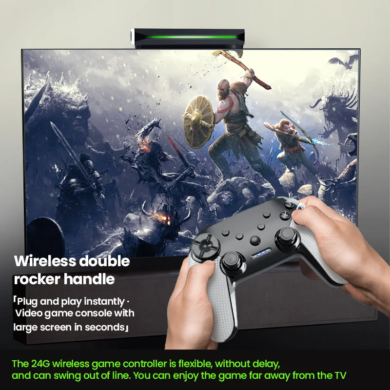 อัพเกรด H6เครื่องเล่นวิดีโอเกม Retro ครอบครัว4K Gamebox 2.4G ชาร์จคอนโทรลเลอร์ไร้สาย40000เกม PSP N64 PS1