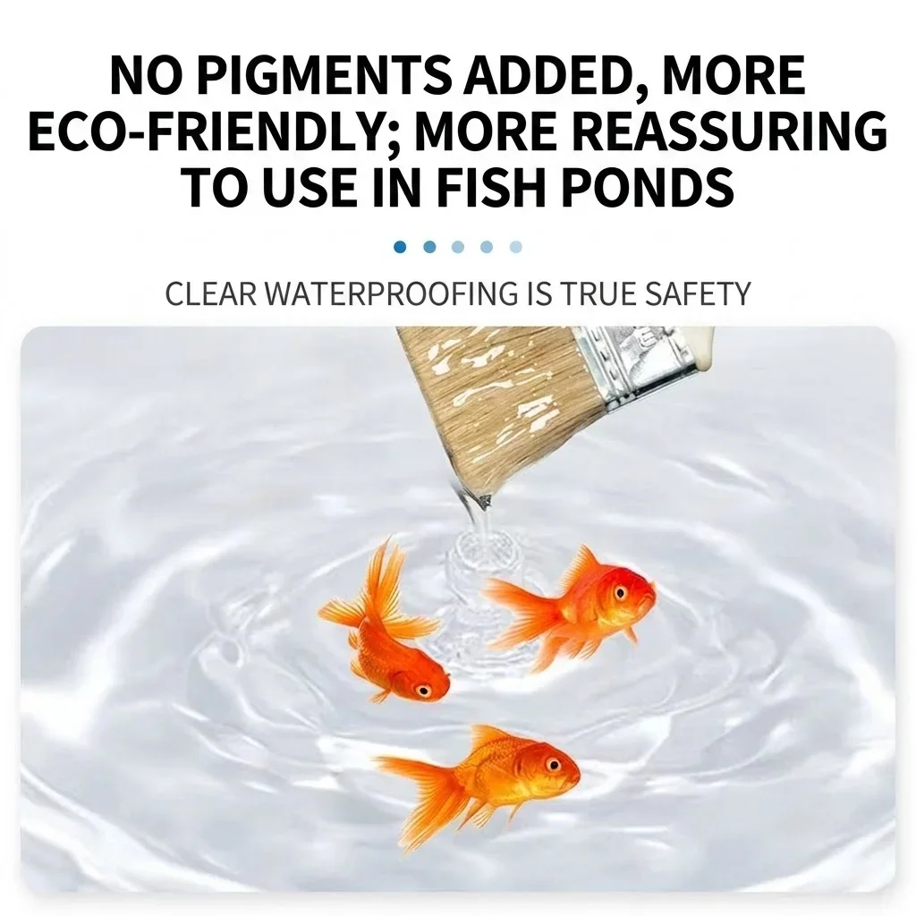 Best Clear Waterproofing Paint for Small Concrete & Stone Ponds. Easy DIY,Transparent Seal, Long-Lasting Protection, 300g/500g