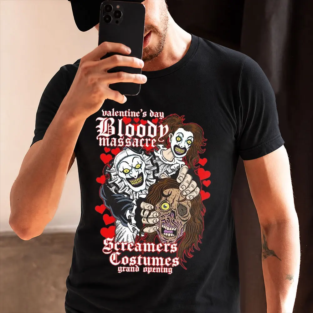 Retro Horror Movie Terrifier Art The Clown Killer Scary Halloween Gift T Shirt 0803 Short Sleeve Graphic clothes All size tops