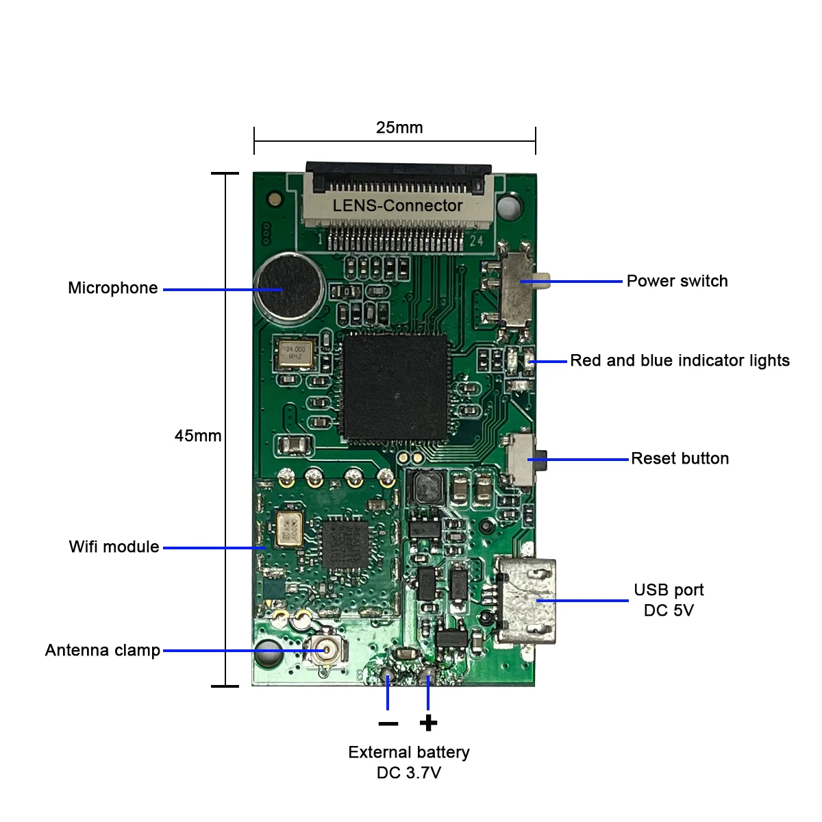 Wifi Surveillance Camera 200 Megapixel AK3918 Chip with Microphone Digital HD CCTV Motherboard 1080P Camera Motherboard PCBA