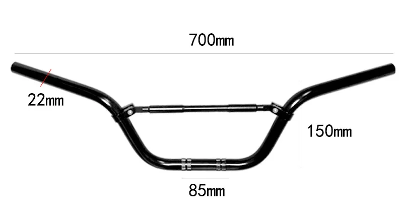 22Mm high handle motorcycle handle with crossbar retro style, universal modified handle
