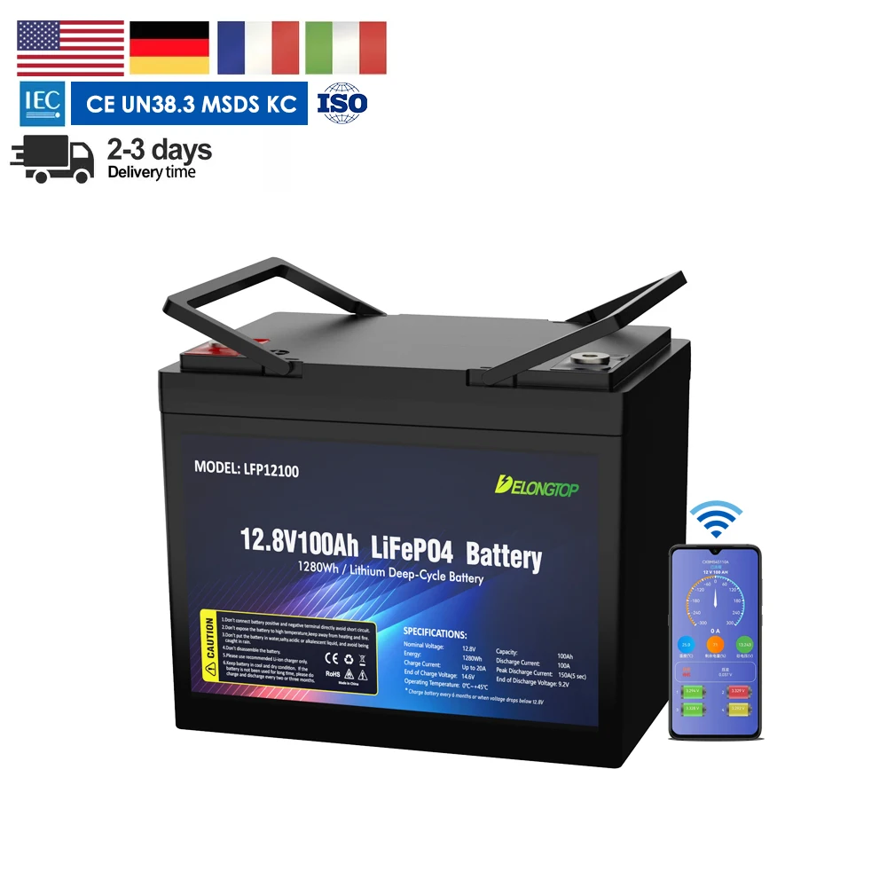 Replace Lead Acid Deep Cycle Lifepo4 12v 60ah 75ah 100ah Battery Pack Rechargeable  For Rv/solar System/yacht/golf Carts