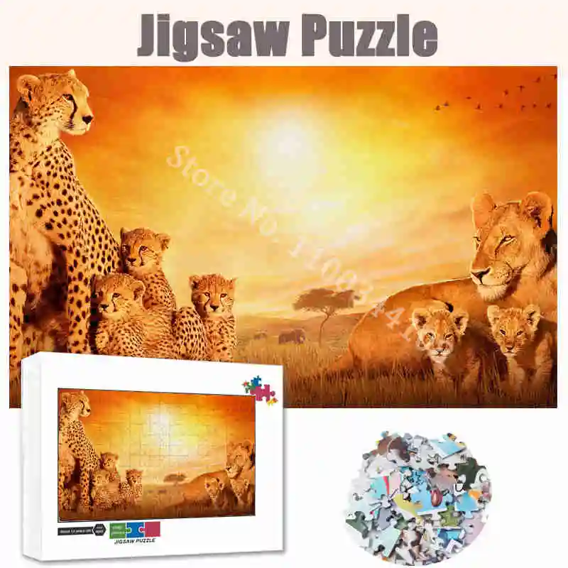 Disney Movies African Cats Puzzles Children Games Educational Toys 300/500/1000 Pcs Jigsaw Puzzles Adults Decompressing Gift