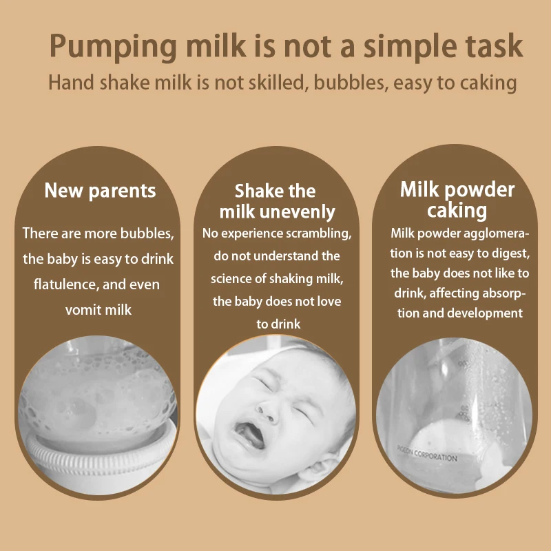 Mélangeur électrique de poudre de secoueur de bouteille de lait de bébé 4 en 1 Machine de chauffe-lait de voyage d'alimentation de nuit à température constante pour les nouveau-nés