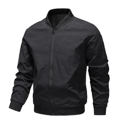 2025 Spring and Autumn New Baseball Collar Short Loose Solid Color Jacket Men's Business Casual Thin Coat Trend Size M-5XL