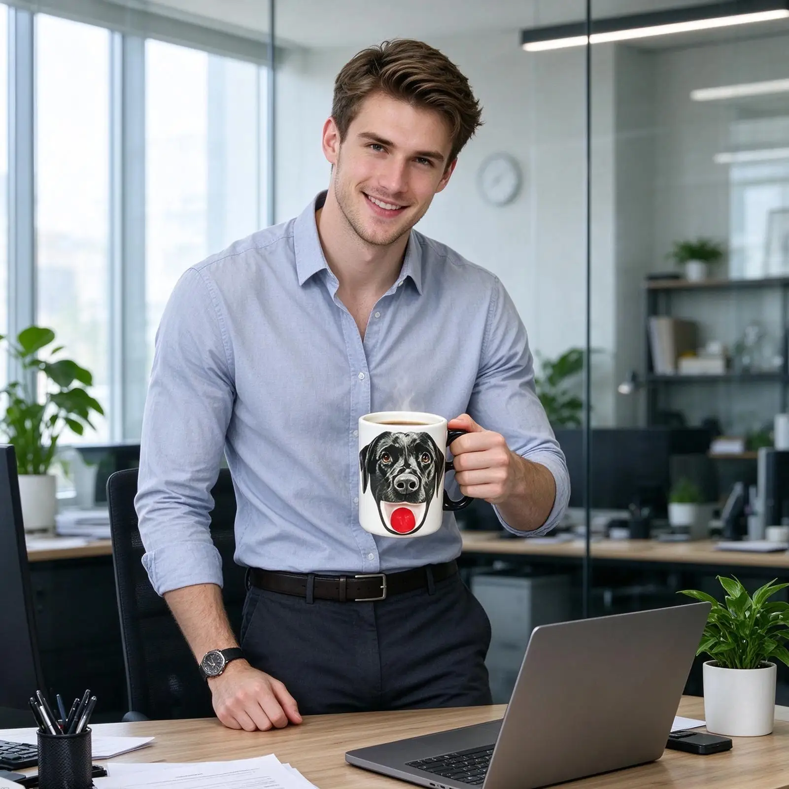 Pet Mug Dog Tongue Out Water Cups Beverage Drinkware Ceramic Coffee Mug For Home Kitchen Workplace Break Room Cafeteria Dorm