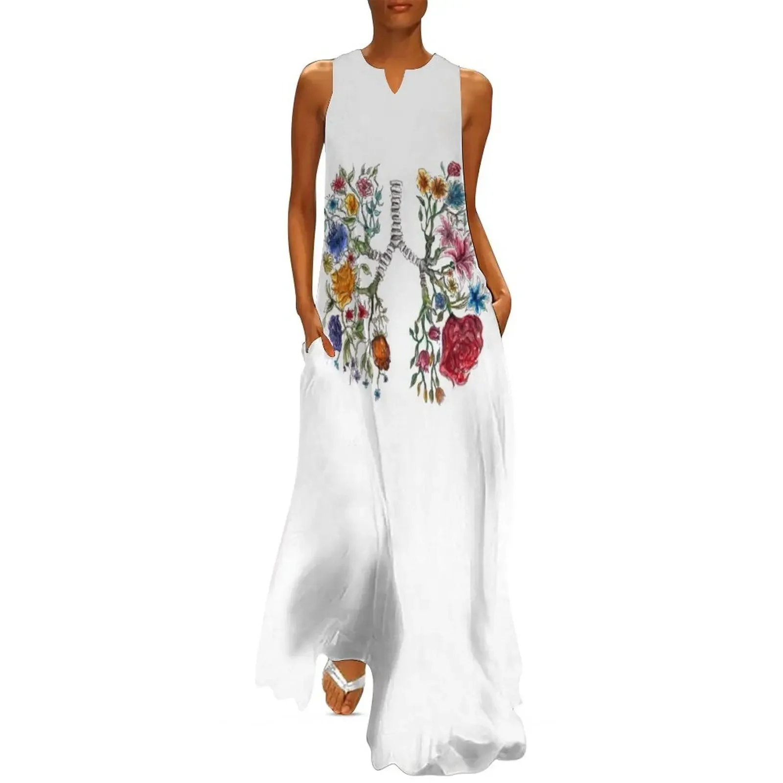 

Lung Anatomy and Flowers Art Long Dress african dresses for woman Bride dresses Woman's evening dress Clothing Dress