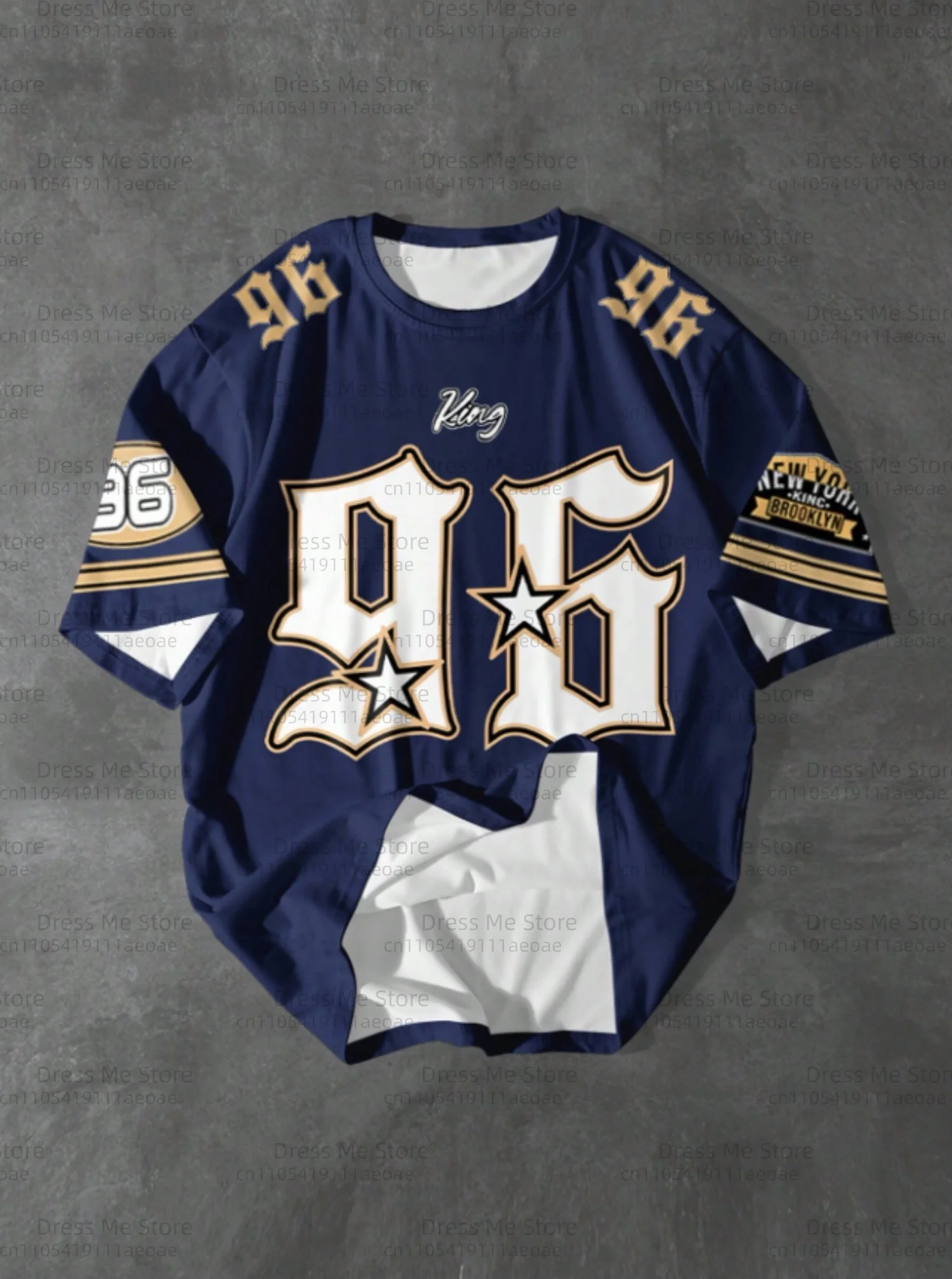 الملك رقم 96 الرجال الاطفال الخريف تي شيرتات قصيرة الاكمام الرجال حجم كبير كرة القدم تي شيرت ملابس رياضية في الهواء الطلق الجولة الرقبة تي شيرت الرجال الملابس #2