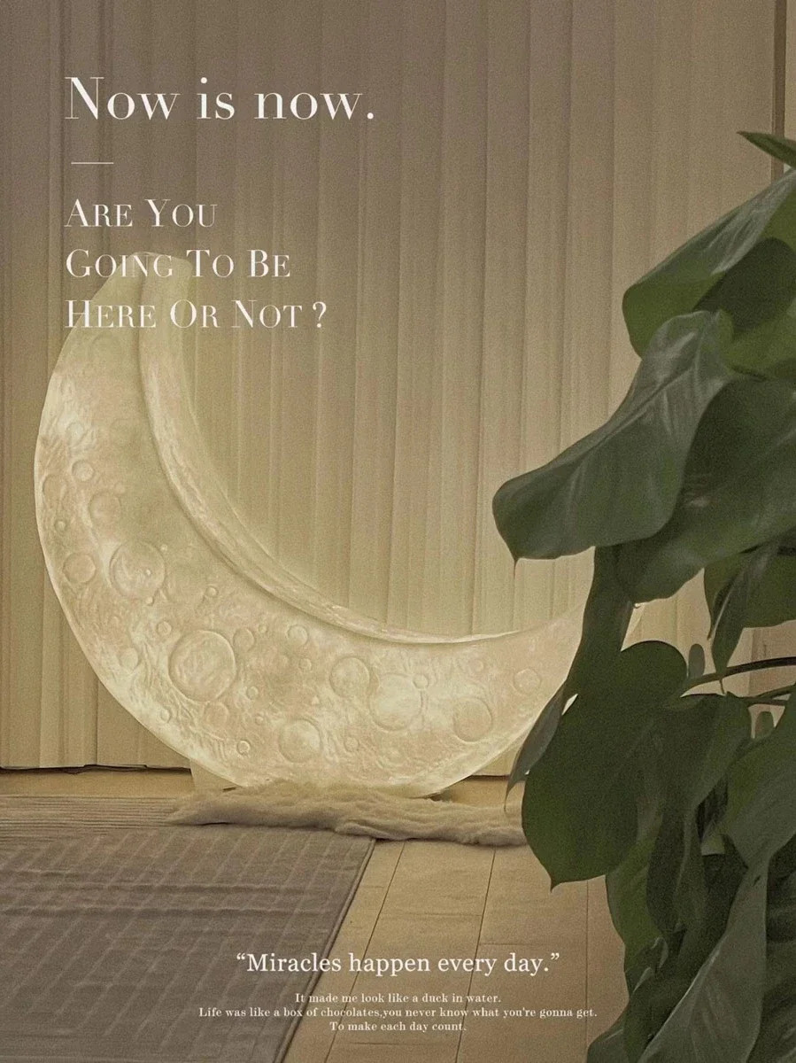 Courtyard Party Moon Floor Lamp Outdoor Waterproof Villa Ambience Light Living Room Crescent Lamp