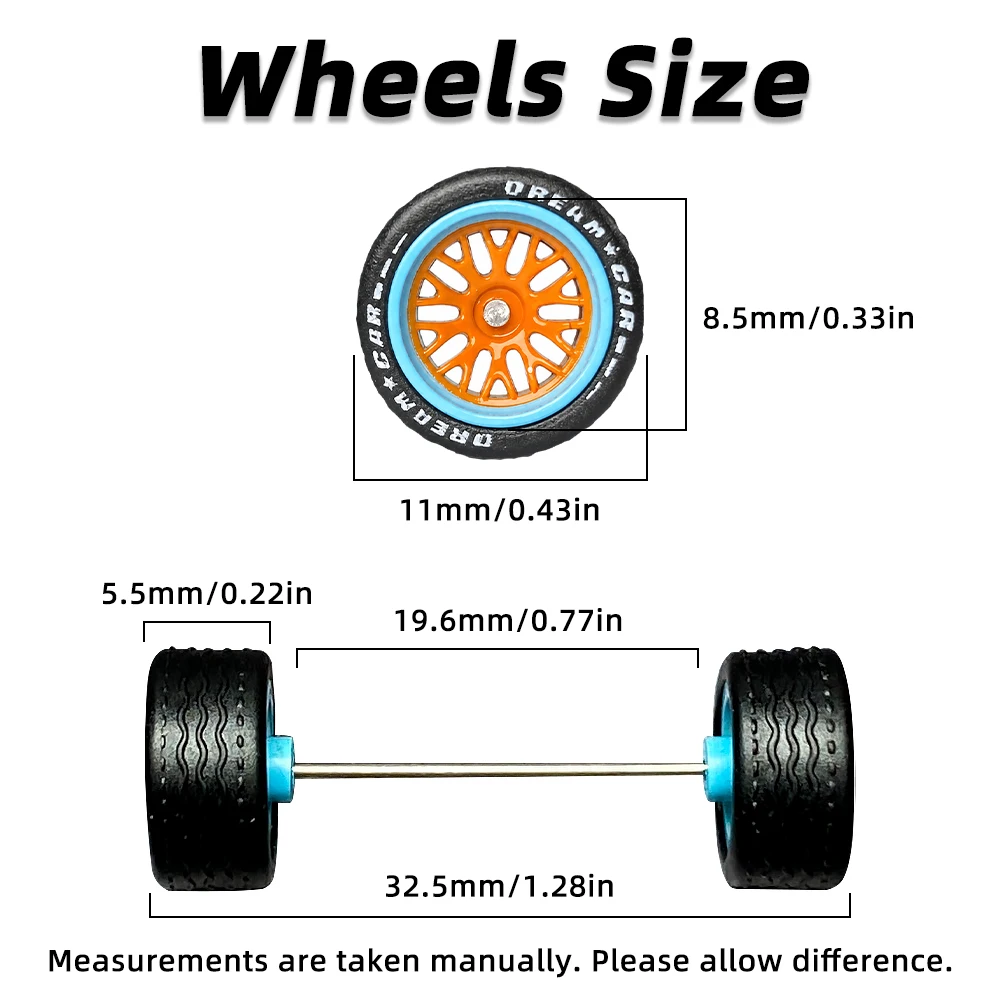 1:64 Scale Model Cars Modified Wheels Orange Blue Multi-Spoke Replacement Wheels Model Car Modification Accessories