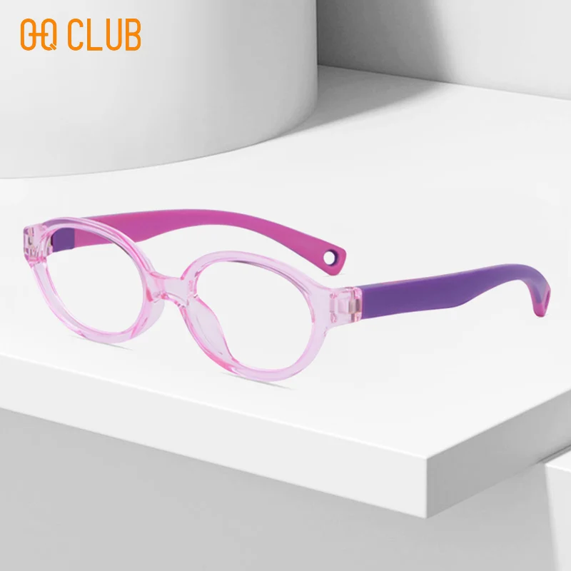 O-Q CLUB Eyewear Children Eyeglasses Women's Grade Glasses in Trend Blue Light Lenses to Read Transparent Eyepieces Prescription