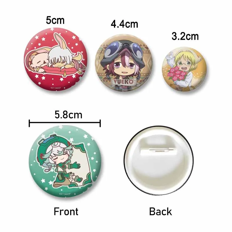 Cute Anime Made in Abyss Badges Reg Riko Nanachi Faputa Cartoon Brooches Cosplay Jewelry Lapel Pins Clothes Bag Ornaments Gifts