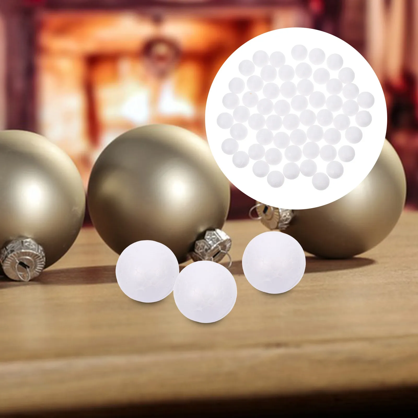50Pcs 2Cm Solid White Polystyrene Balls Craft Supplies for DIY Painting Gluing Sanding Cutting Molecular Models Wedding