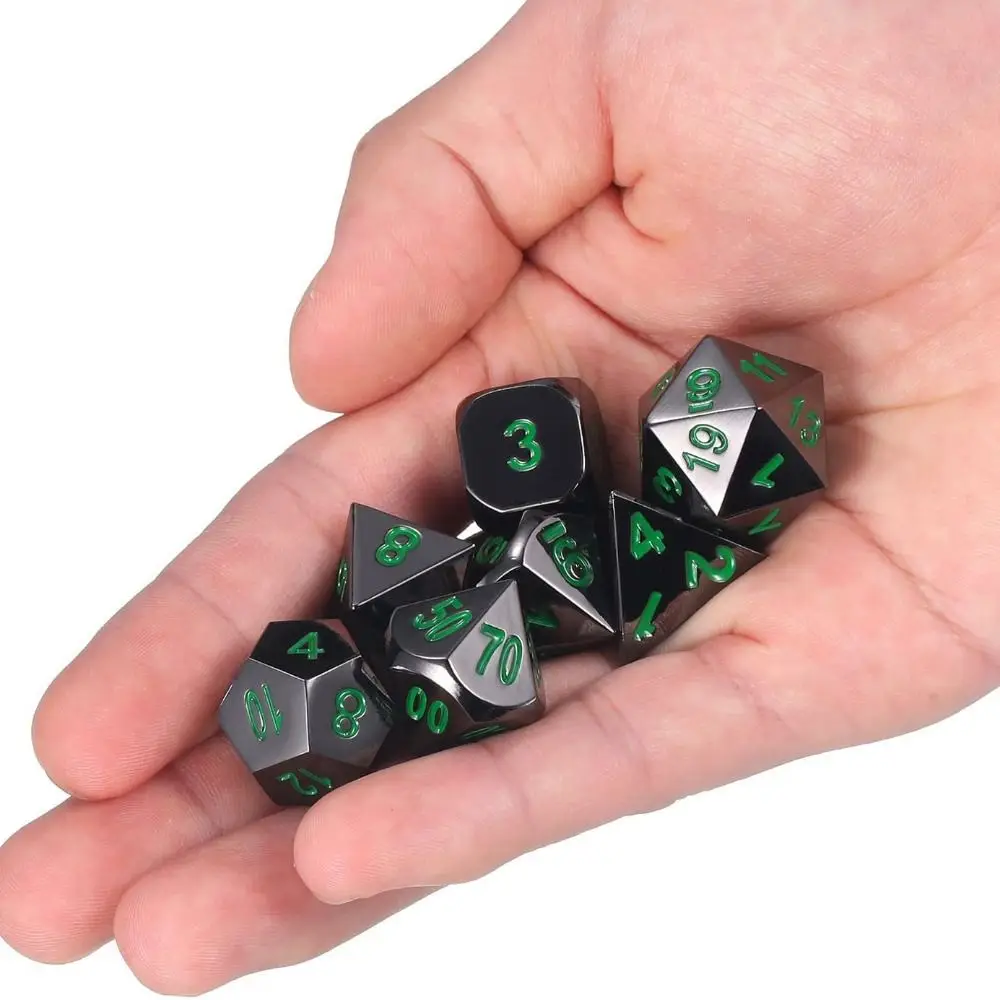 Dados metálicos poliédricos multicolores para D&D: D20 D12 D10 - imagen 5
