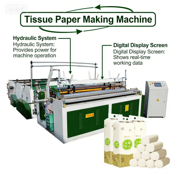 YG Customized GEB Factory Tissue Paper Machine Making Automatic Full Embossing Tissue Toilet Paper Making Machine Rewinding Mach