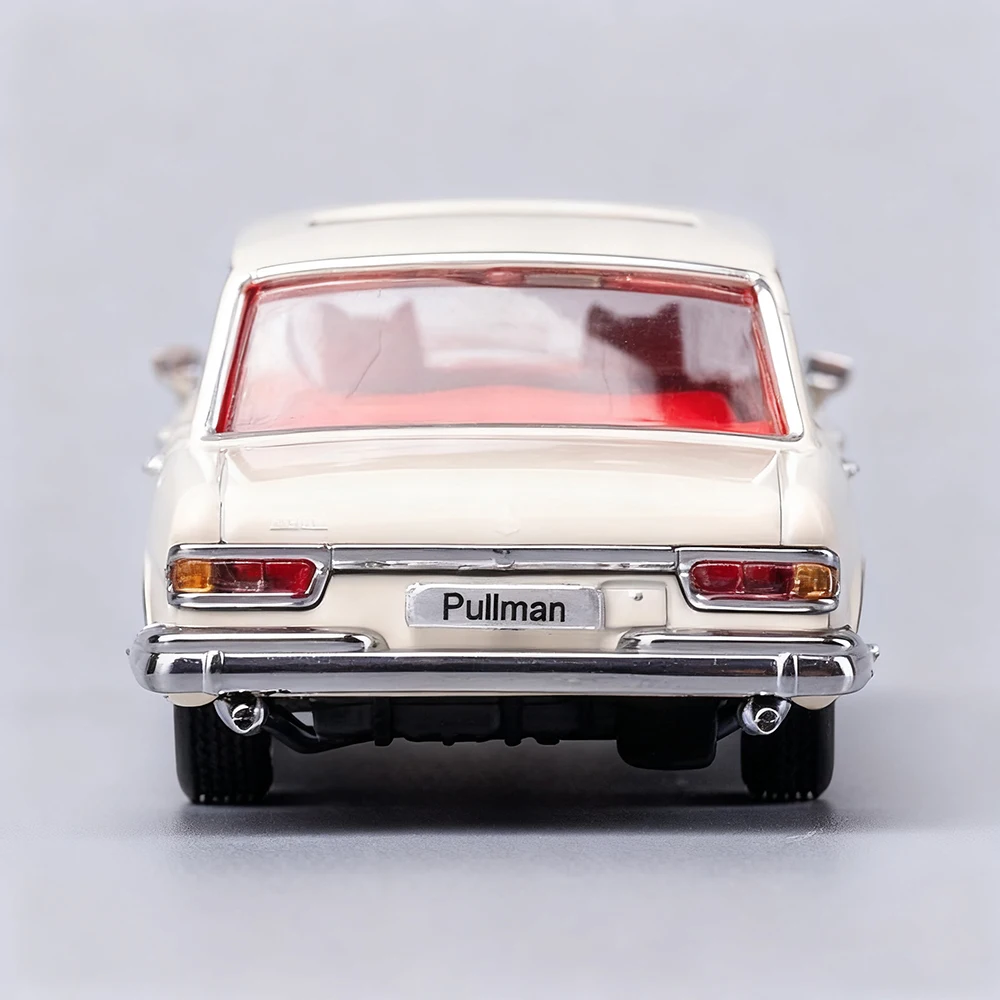 نموذج سيارة مصنوع من خليط معدني بمقياس 1/64 بنز بولمان 600 - لعبة سيدان فاخرة كلاسيكية قابلة للجمع وعرض عالي التفاصيل وهدية لعبة التراجع