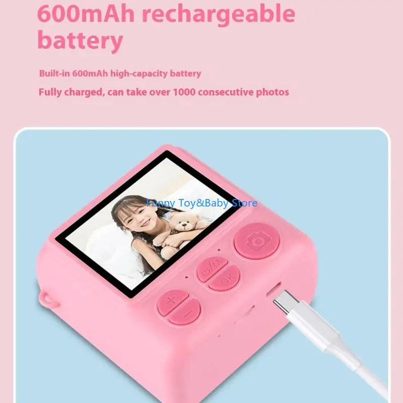 Directe printcamera voor kinderen Gebouwd in warm Printerveilig ABS Stof Creatief fotoplezier 3+ jaar oud Reisfeest C90B
