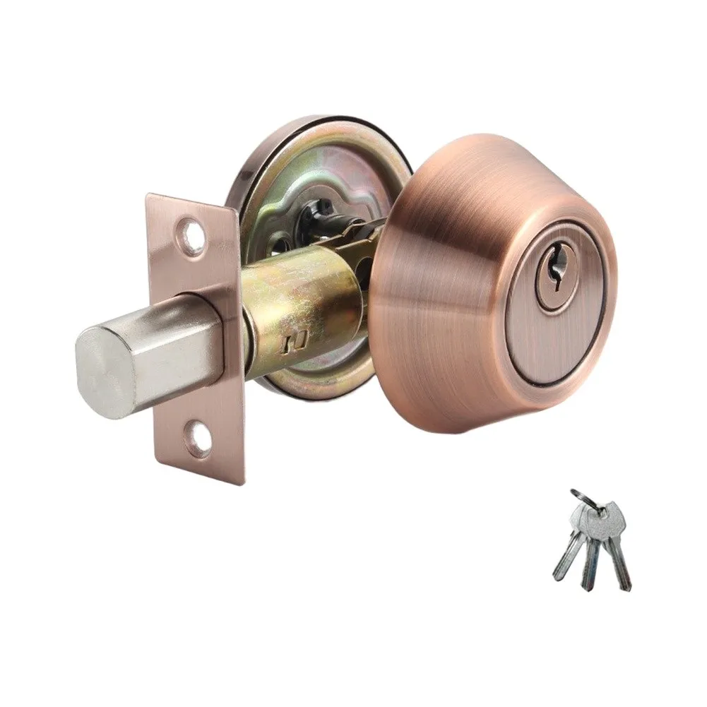 Bolt Lock Cylinder Matte Black with Keys for Home Security Doors Fits Thickness Range 35mm to 50mm Easy Install
