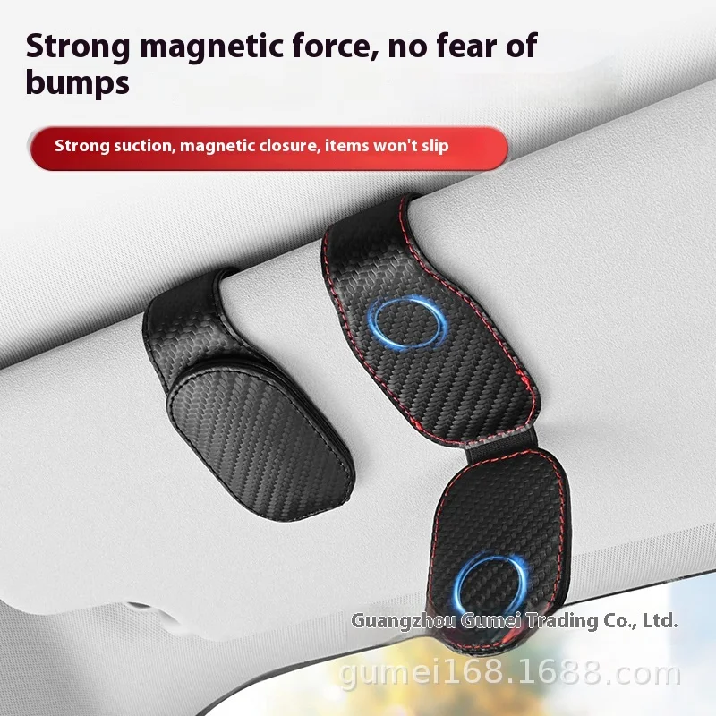 

Universal Car Auto Sun Visor Eyeglass Hanger Clip Leather Glasses Holder Magnetic Multi-Function Automobile Accessories Storage