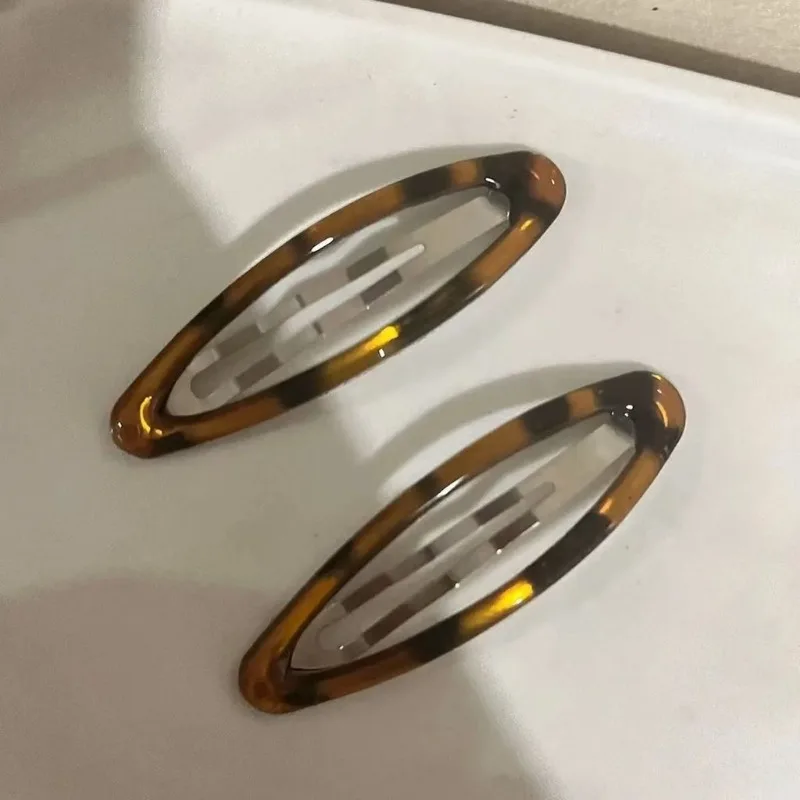 

Plastic Leopard Print Oval Hair Clip Women's Retro Versatile BB Clip Hair Accessories