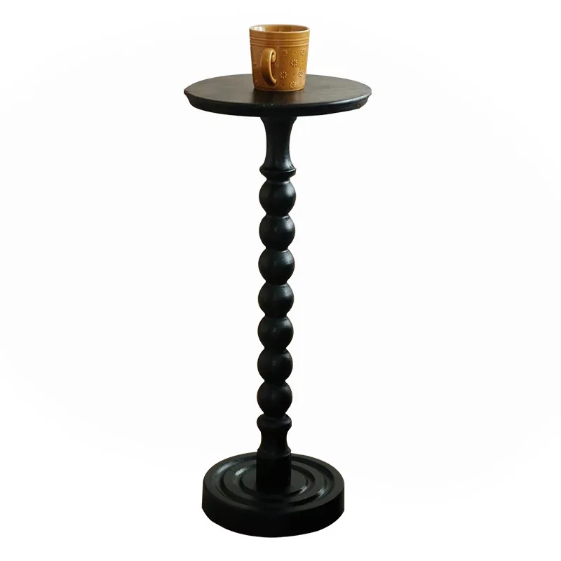 

Retro solid wood small side table, small coffee table, light luxury French bedside table
