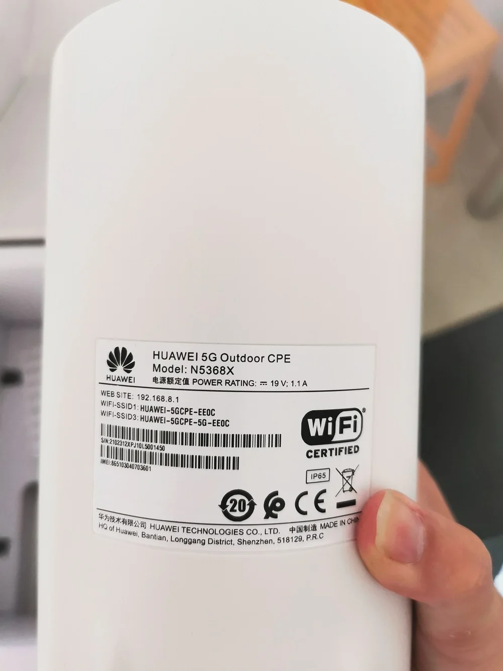 BRAND NEW Unlocked Huawei 5G CPE N5368X 5G NR:n78/n77/n41/n38  Outdoor CPE Router  POE(Power Over Ethernet)