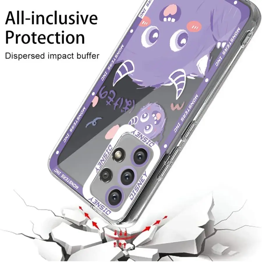 Disney Monsters Inc Cartoon Cover Phone Case for Samsung Galaxy A35 A55A53 A54 A73 A34 A33 A25 A24 A13 A14 A15 Clear Soft Shell