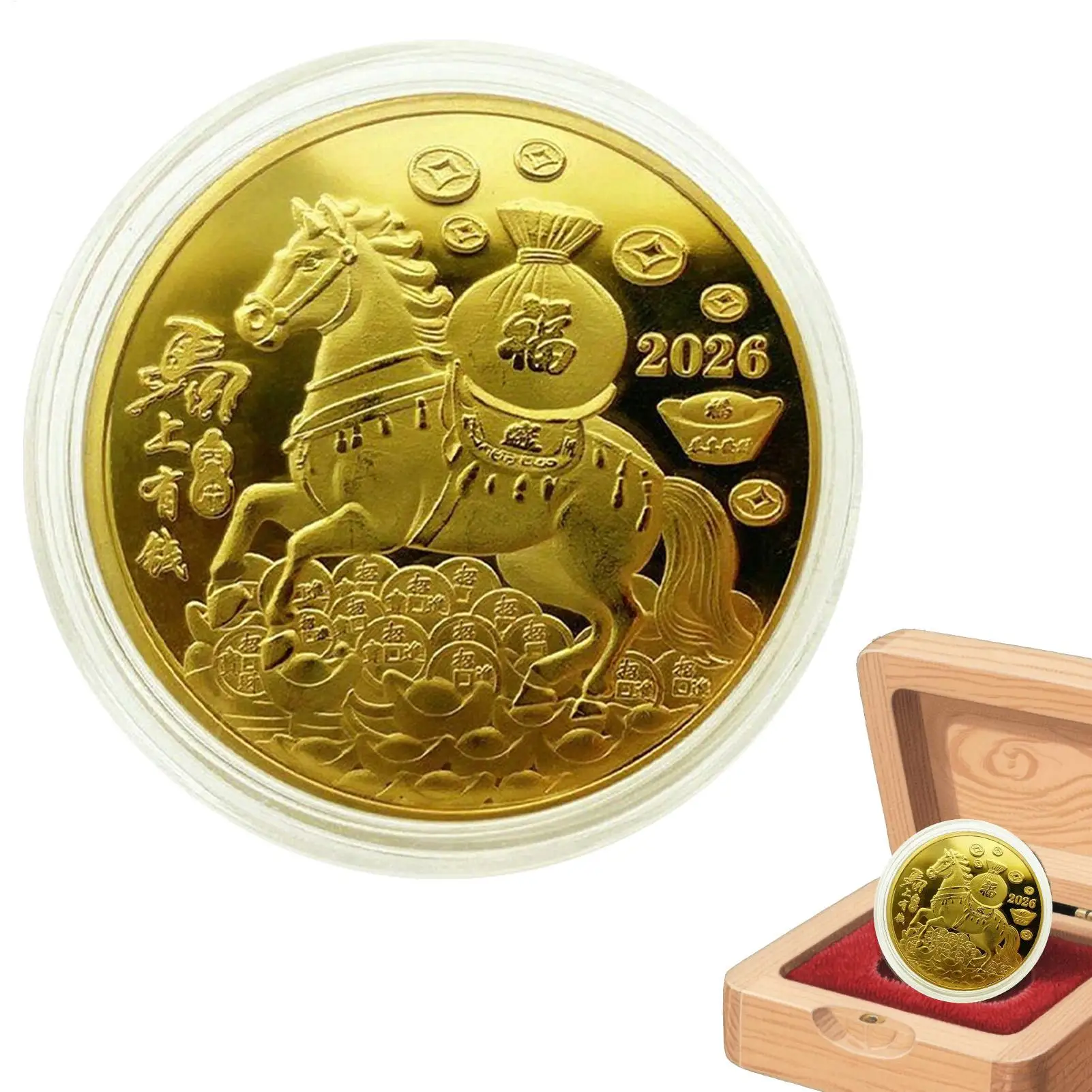 Collector Coin Chinese New Year Horse Coin Collection Souvenir Year of the Horse Collector Art Display Decor for Women Kids