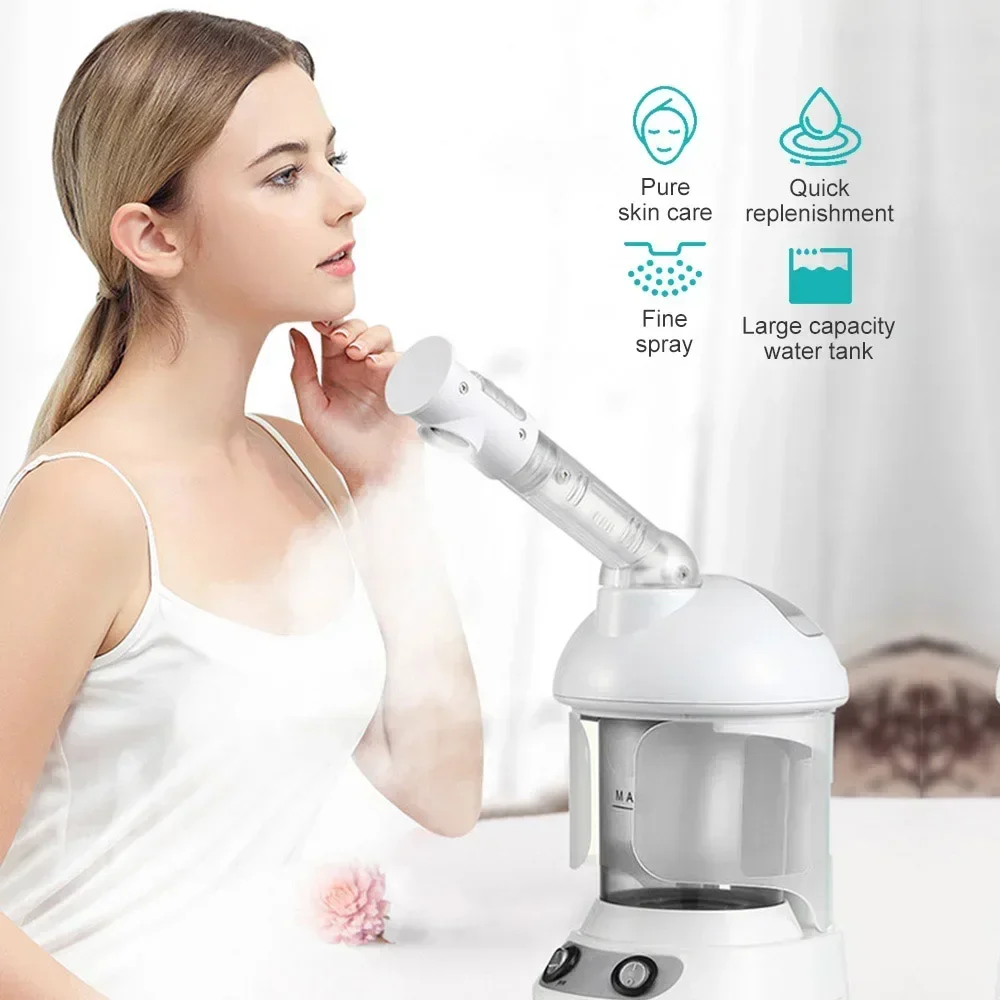 Vapour Ozone Vaporizador Facial Steamer Face Skin Care Spa Steam Relax Moisturizer Beauty Aroma Herbal Steaming Make Up Device