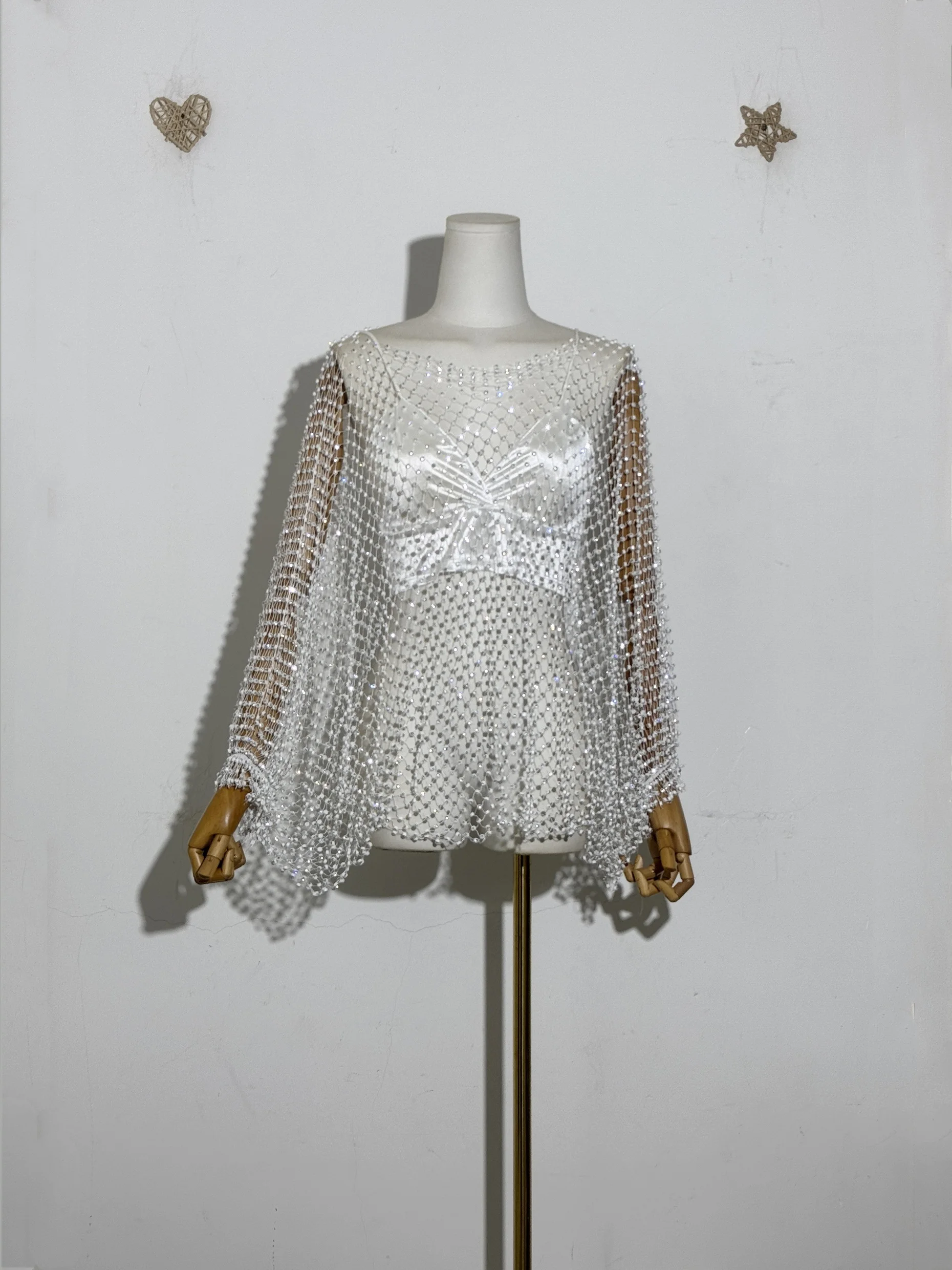 Hot Sexy&Club Hollow Out Women Europe and America Diamonds Mesh Fashion Rhinestone Pullover Holiday Diamond Tank Top Beachwear