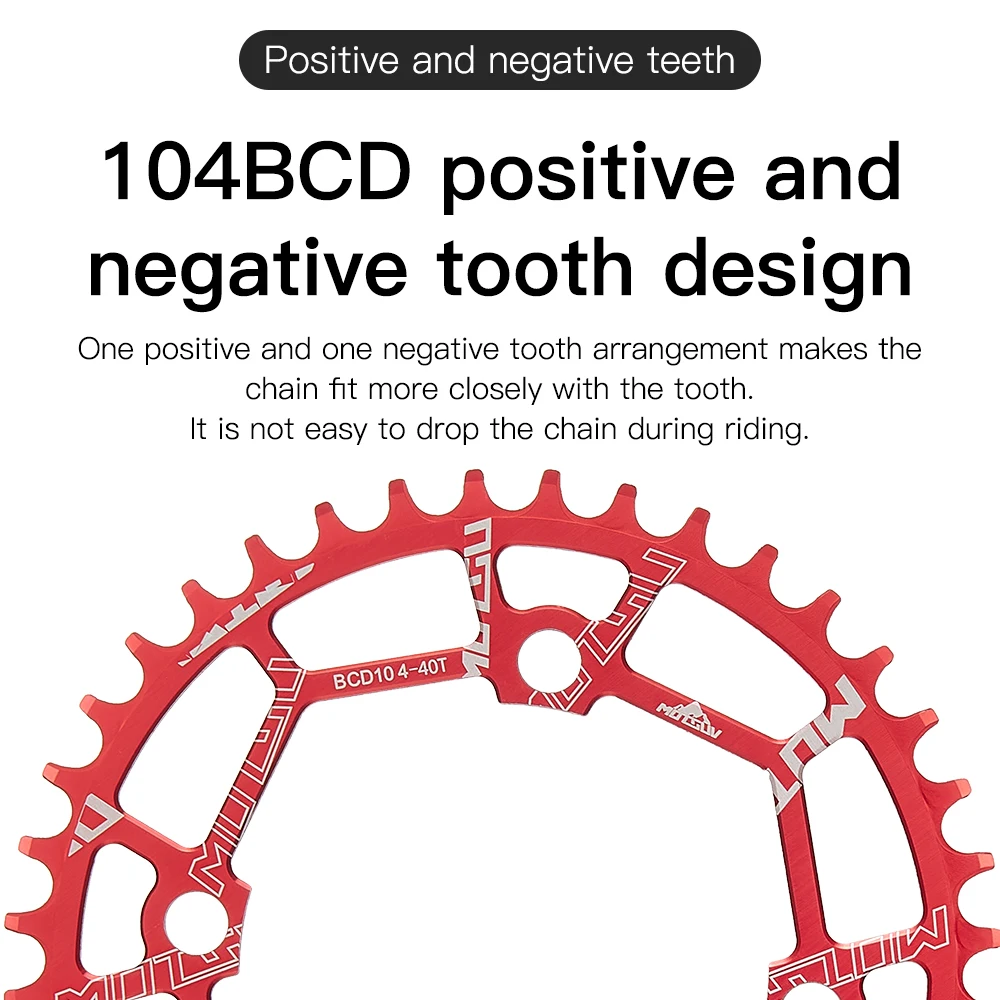 MOTSUV Bicycle 104MM Crank Round Chainwheel 104BCD Wide Narrow Chainring 32T 34T 36T 38T 40T 42T 44T 46T 48T 50T 52T Crankset