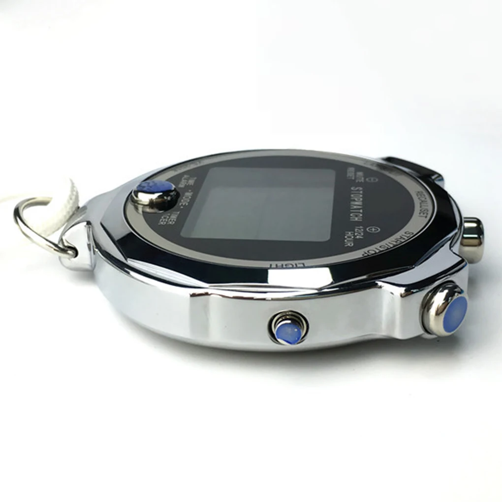 Backlight Metal Cronômetro Digital, Athletic Training Timer, 1 segundo, 3 Lap Memory, Stop Watch