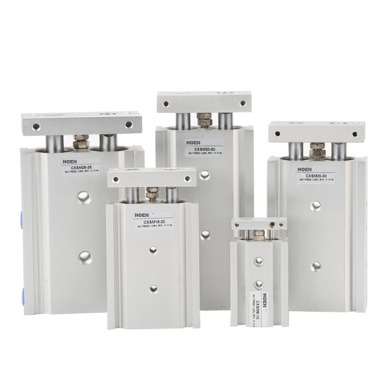 CXSM Series Dual Rod Pneumatic Air Cylinder Bore Sizes 6-32mm Double Axis Guide Compact Actuators for Precision Motion Control