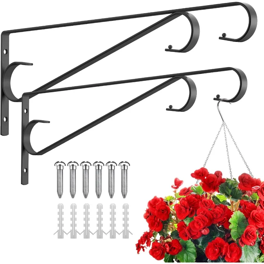 Plant Hangers Outdoor2 Pack 15.4 Inch Plant Wall HangerHeavy Duty Plant Hooks for Wall Hanging Plant Bracket for Bird Feeders P